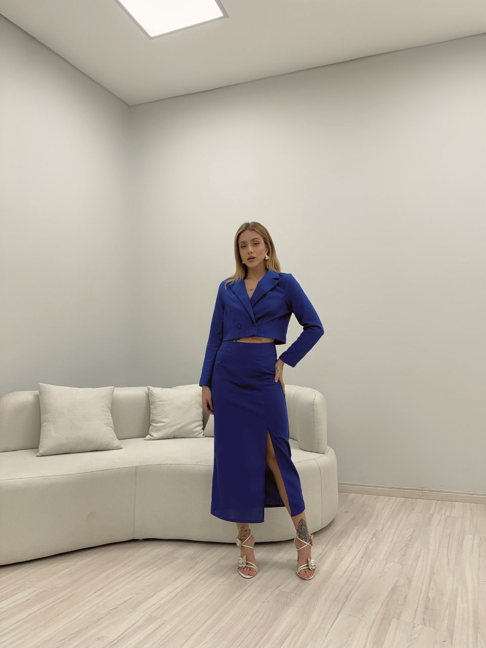 CONJUNTO BIANCA LINHO AZUL