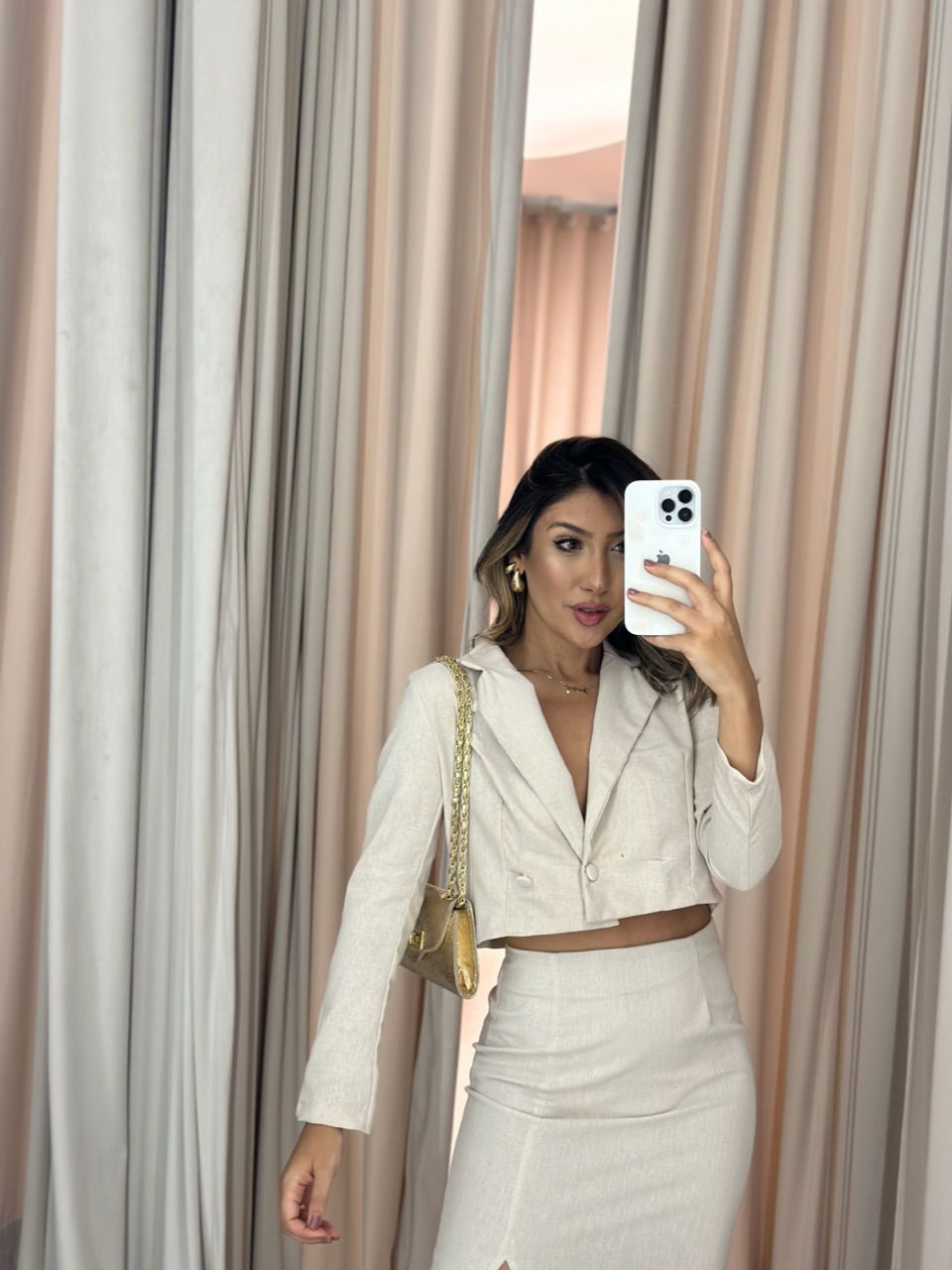 CONJUNTO BIANCA LINHO CRU