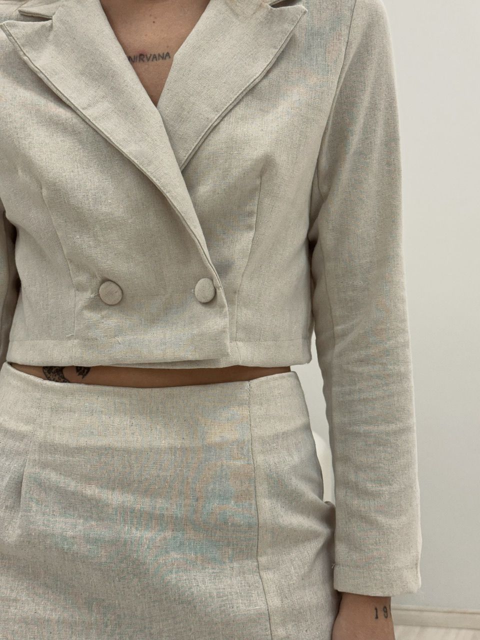 CONJUNTO BIANCA LINHO CRU