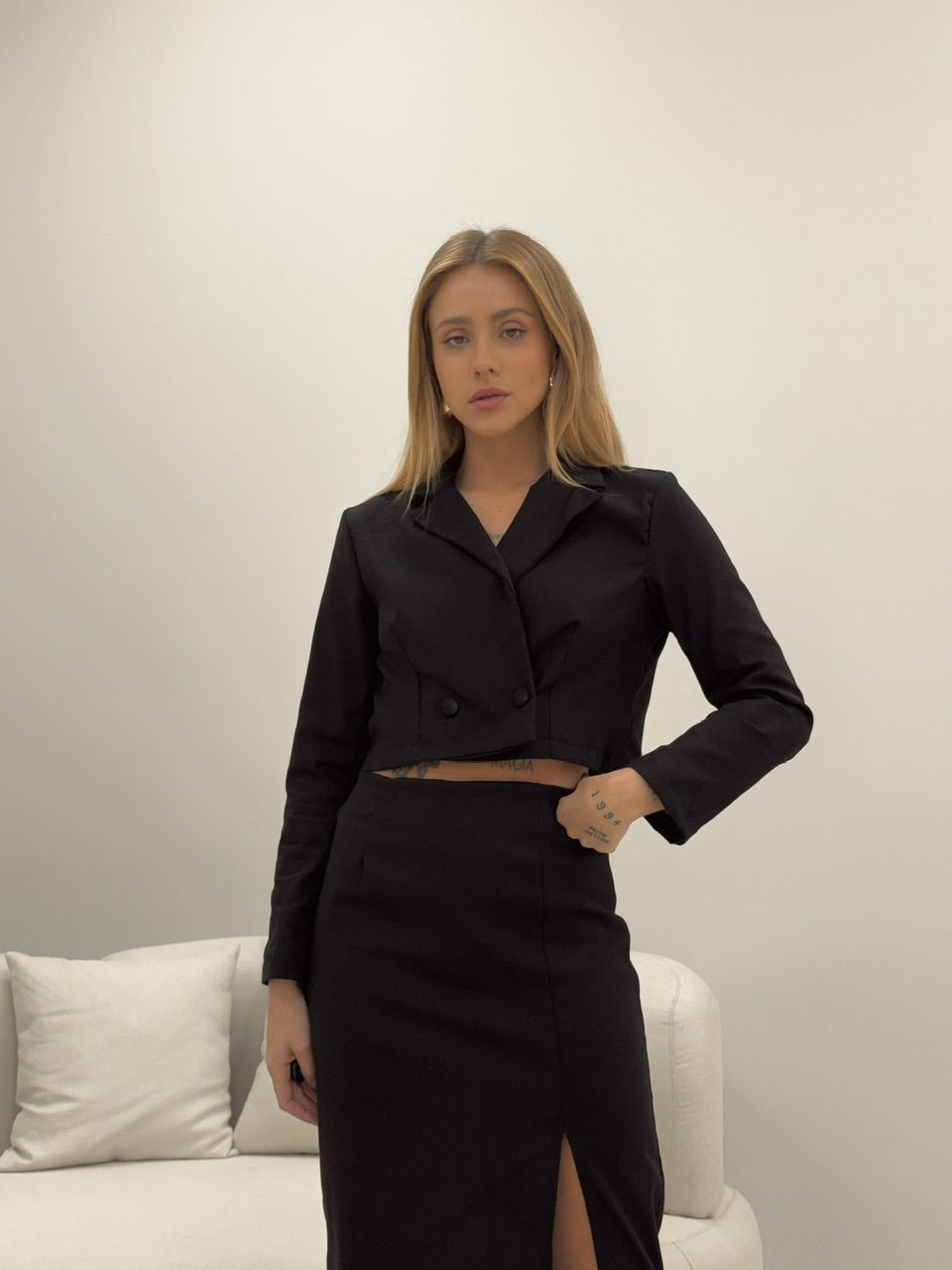 CONJUNTO BIANCA LINHO PRETO