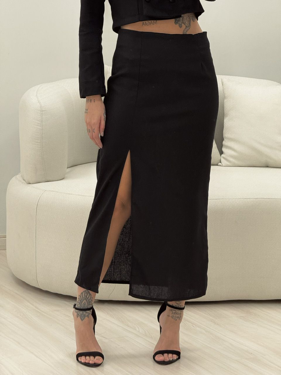 CONJUNTO BIANCA LINHO PRETO