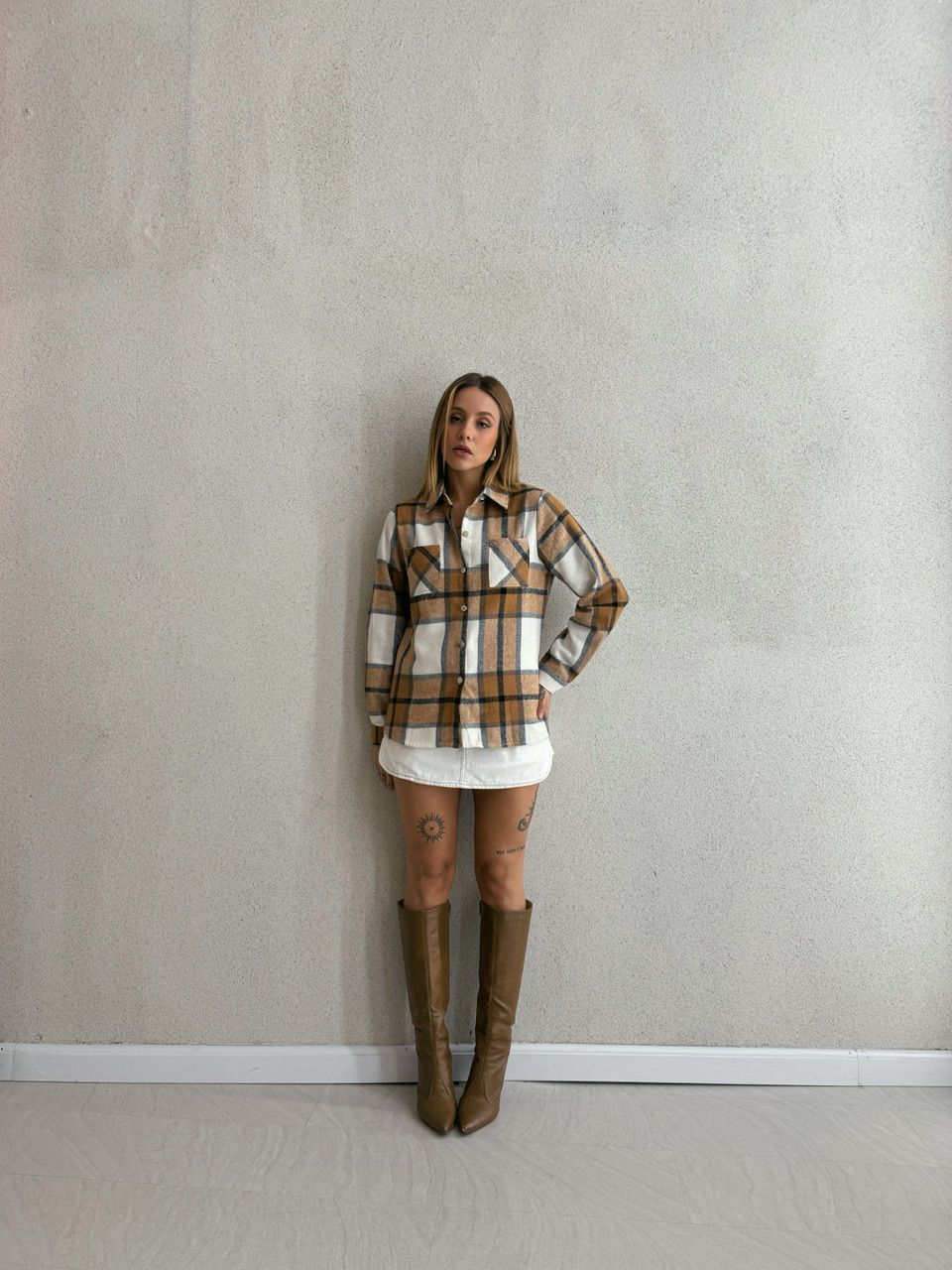 CAMISA FLANELADA XADREZ NUDE