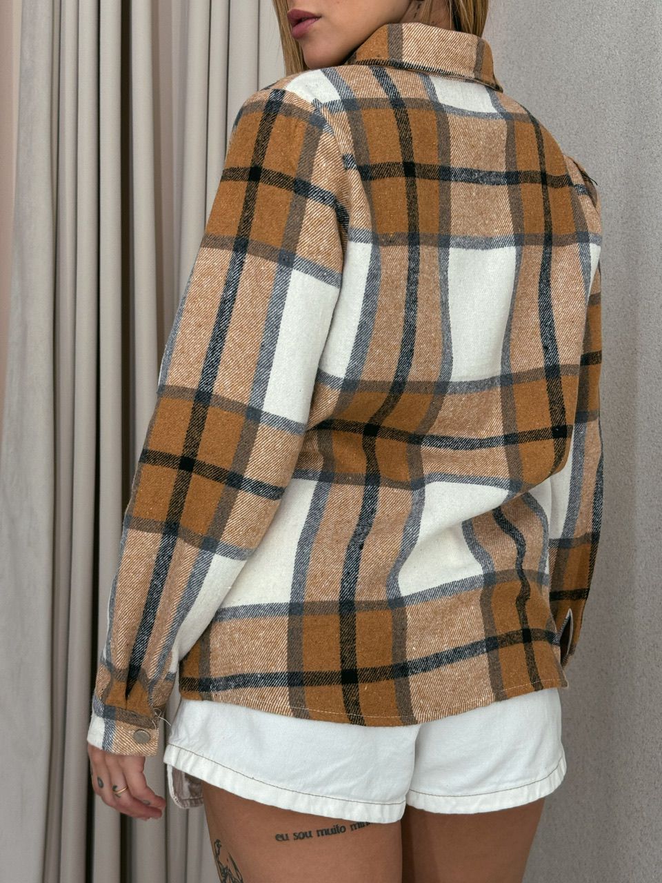 CAMISA FLANELADA XADREZ NUDE