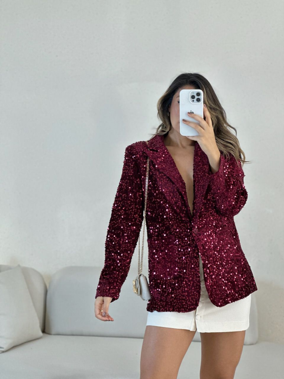 BLAZER LETÍCIA PAETÊ CHERRY RED