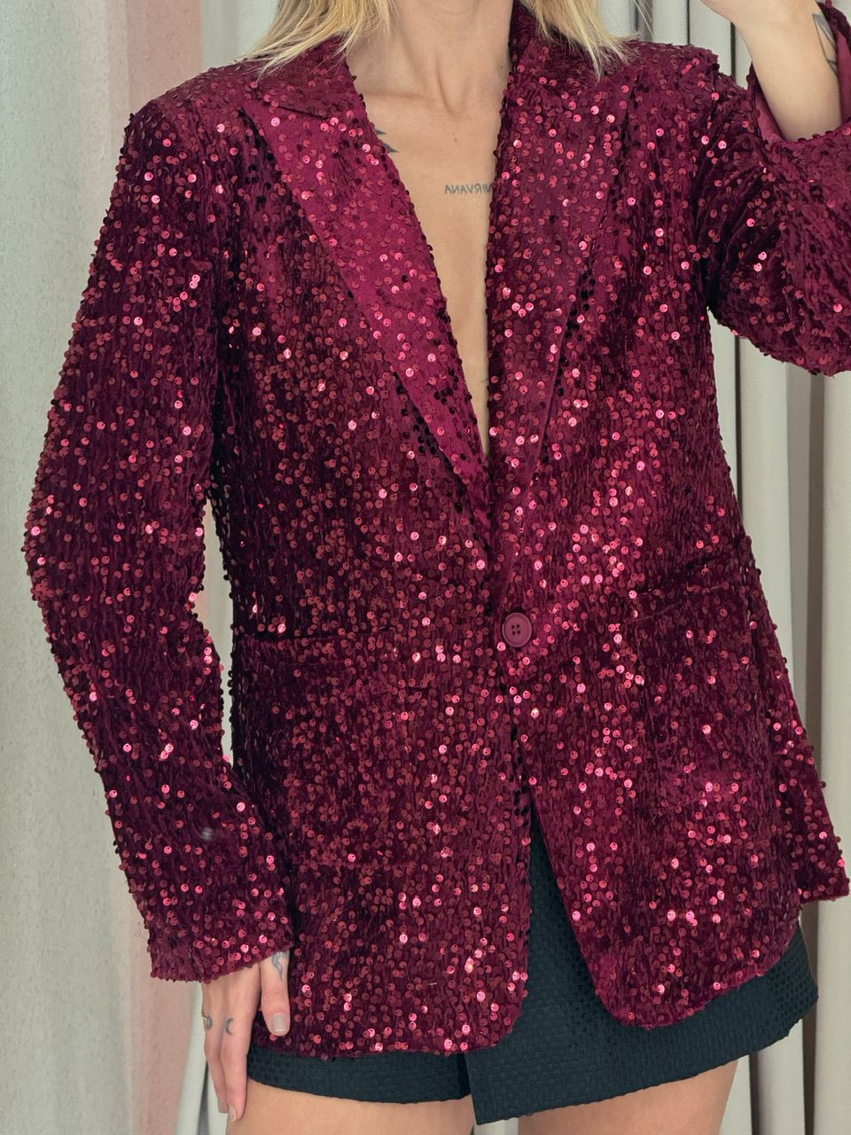 BLAZER LETÍCIA PAETÊ CHERRY RED
