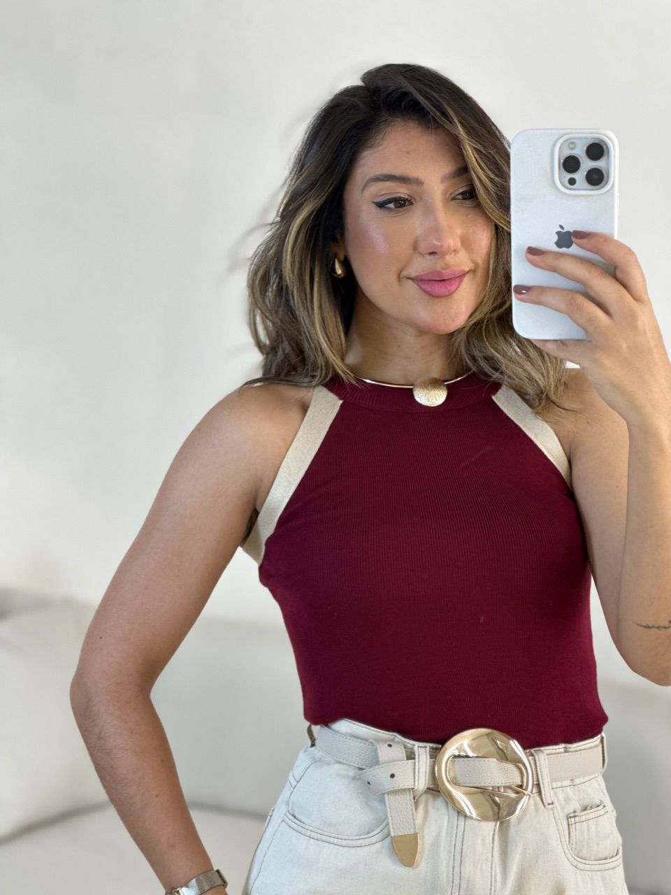 BLUSA ALANA CAVADA CHERRY RED
