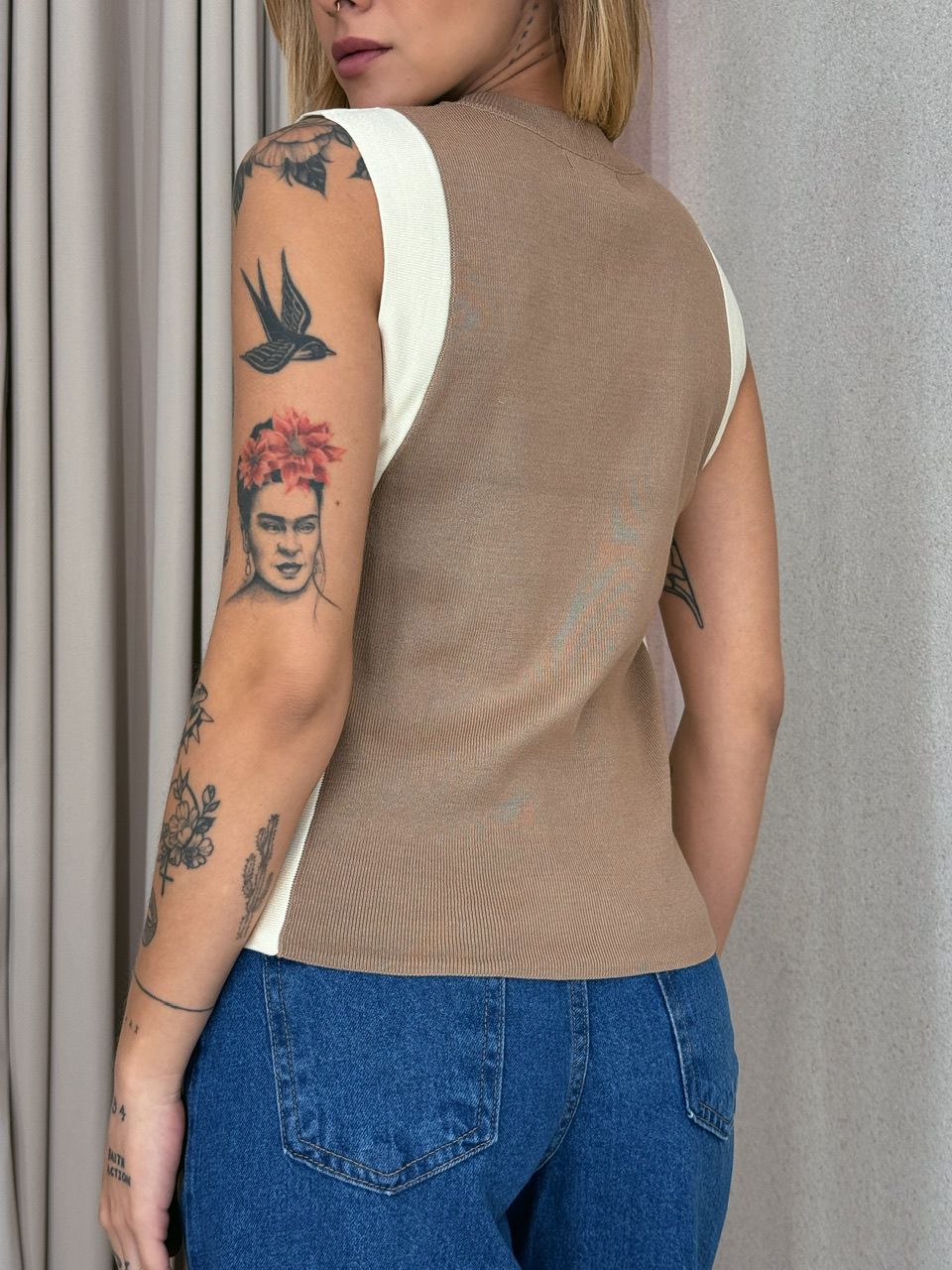 BLUSA CECÍLIA CAVADA NUDE