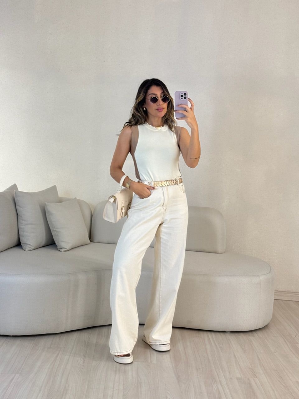 BLUSA CECÍLIA CAVADA OFF/NUDE