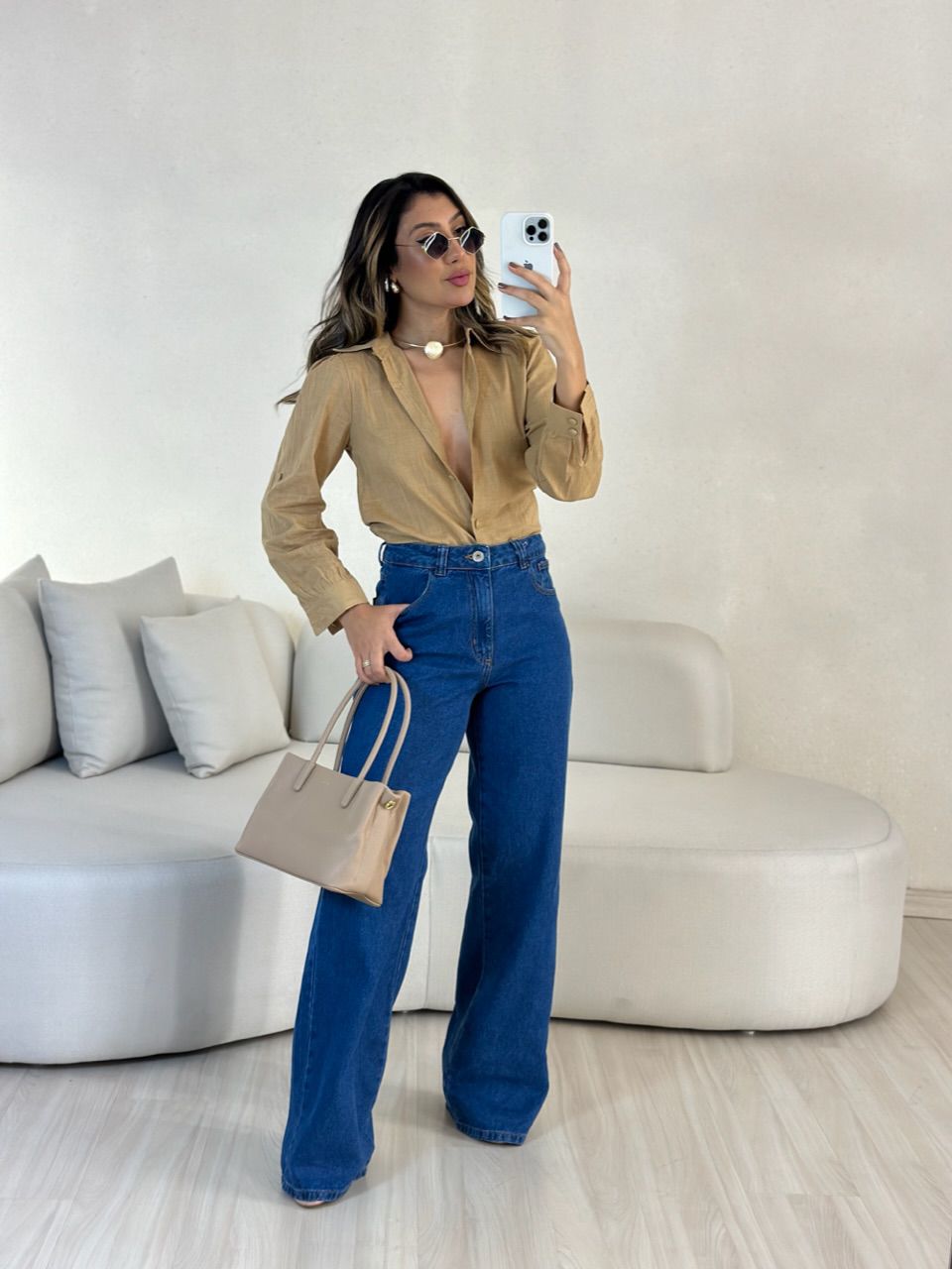 CAMISA HELOÍSA LISA NUDE