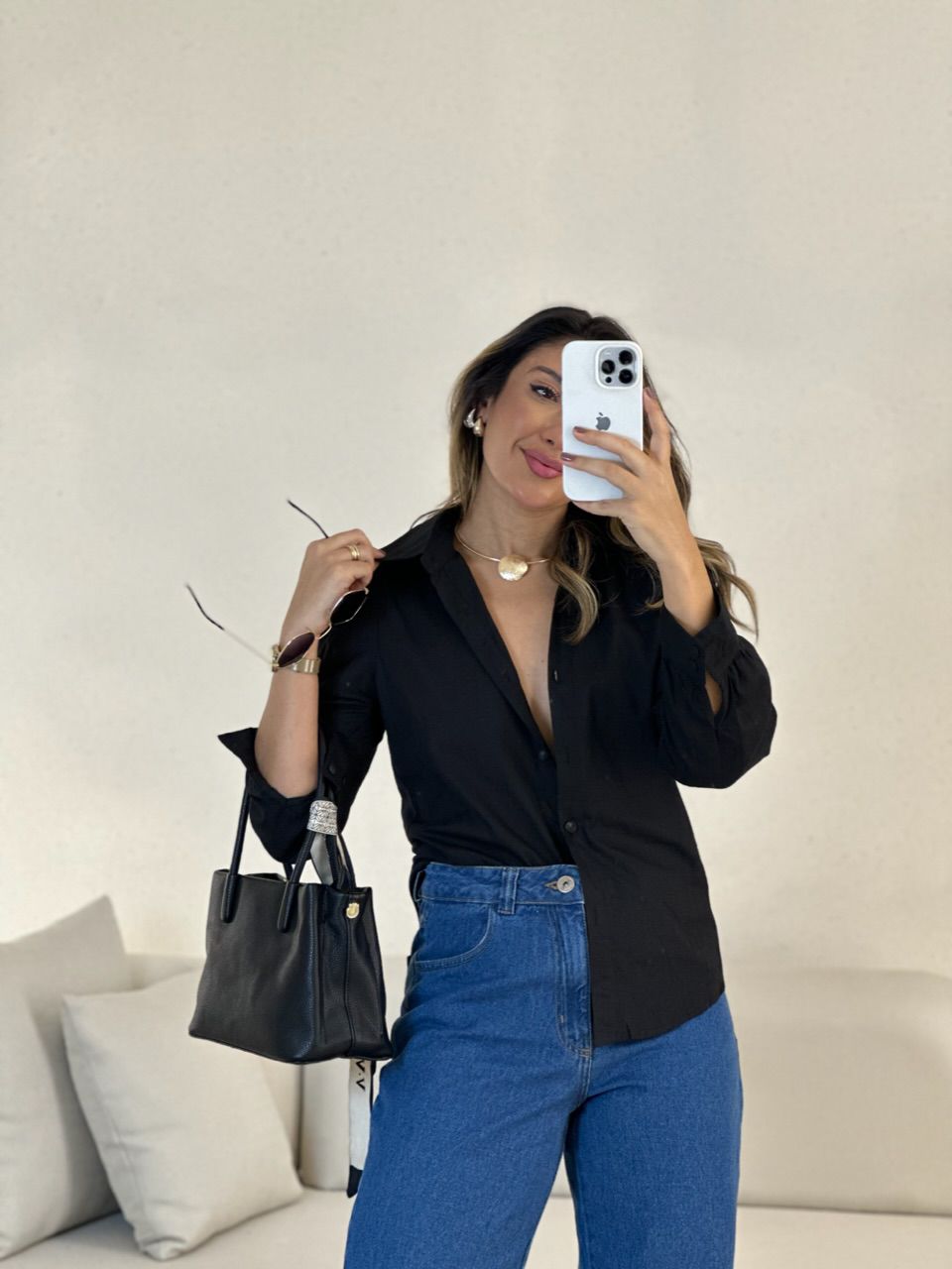 CAMISA HELOÍSA LISA PRETA