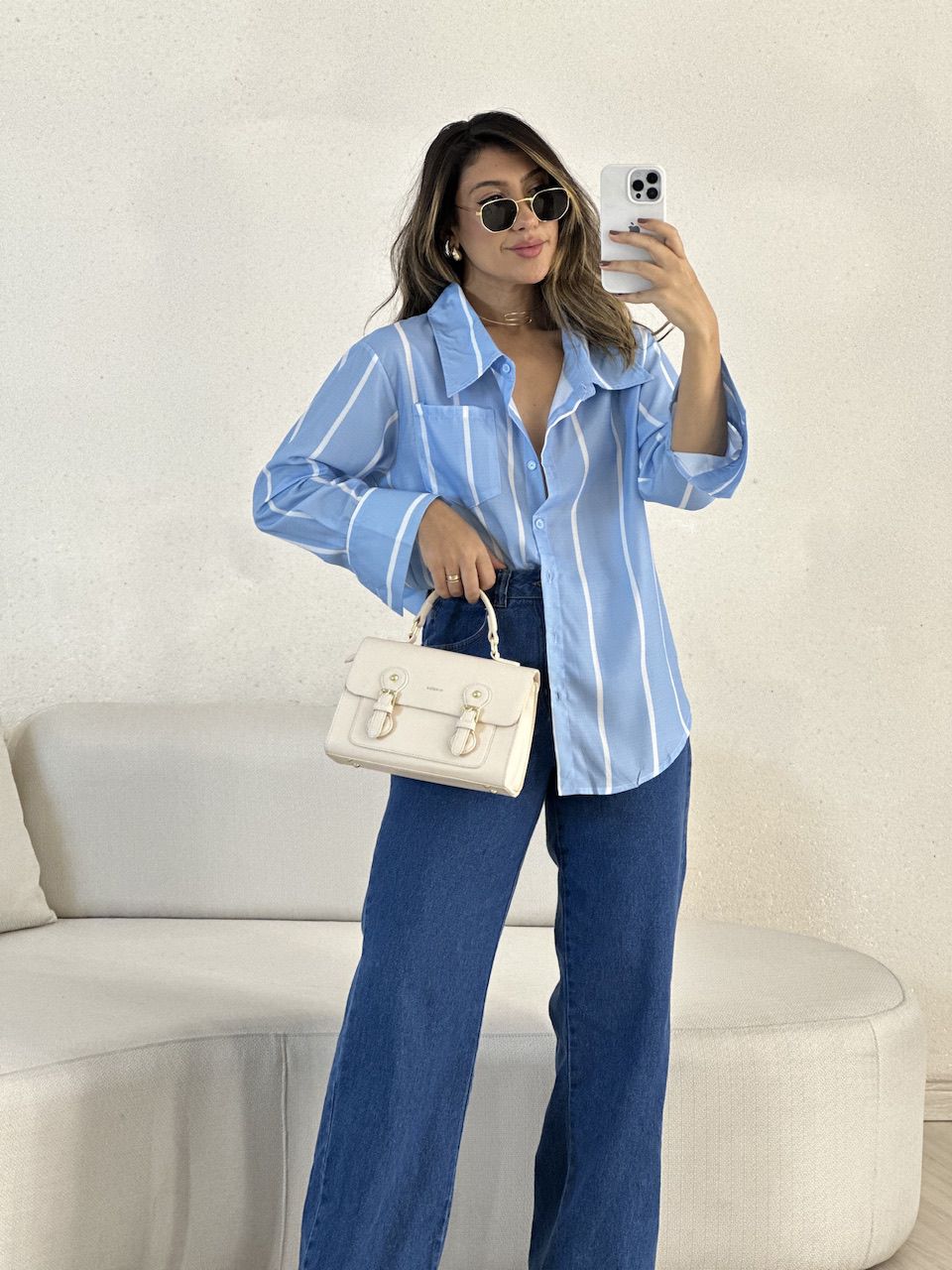CAMISA MARINA LISTRADA AZUL