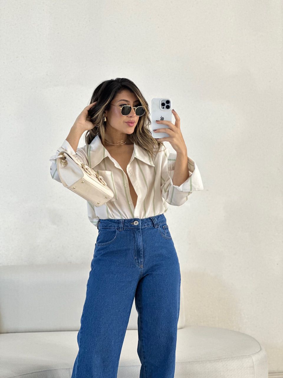 CAMISA MARINA LISTRADA CRU