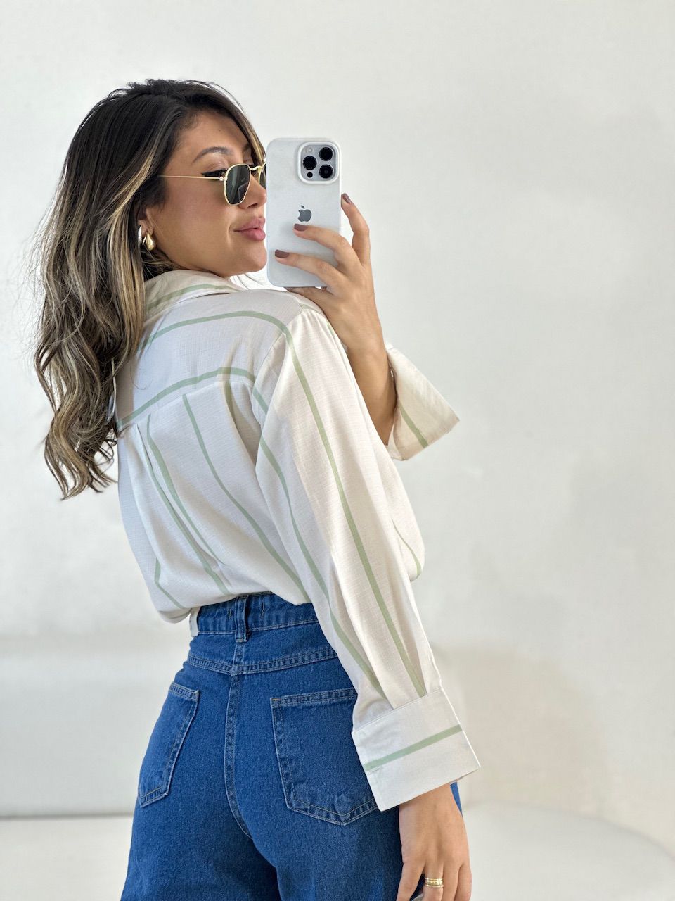 CAMISA MARINA LISTRADA CRU