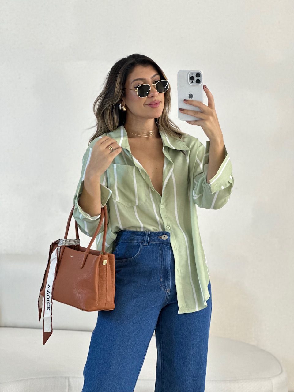 CAMISA MARINA LISTRADA VERDE