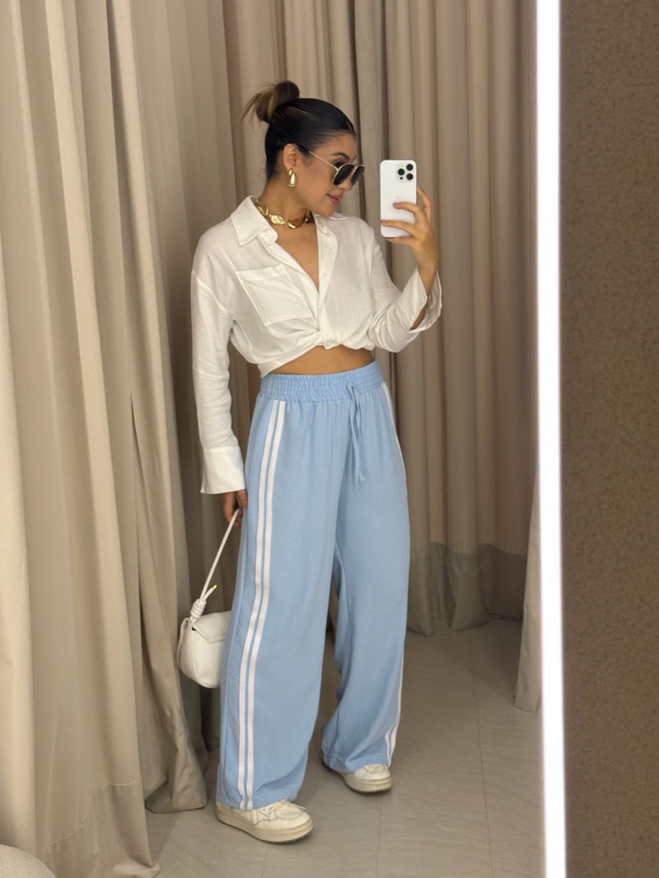 CALÇA LORENA LISTRAS AZUL