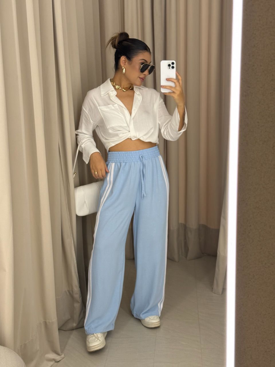 CALÇA LORENA LISTRAS AZUL