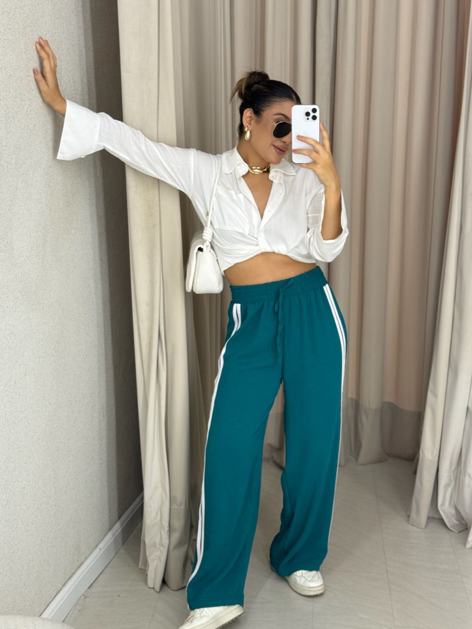 CALÇA LORENA LISTRAS VERDE