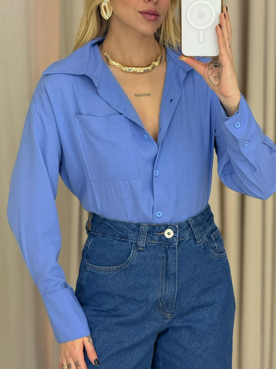 CAMISA PAULA BASIC AZUL