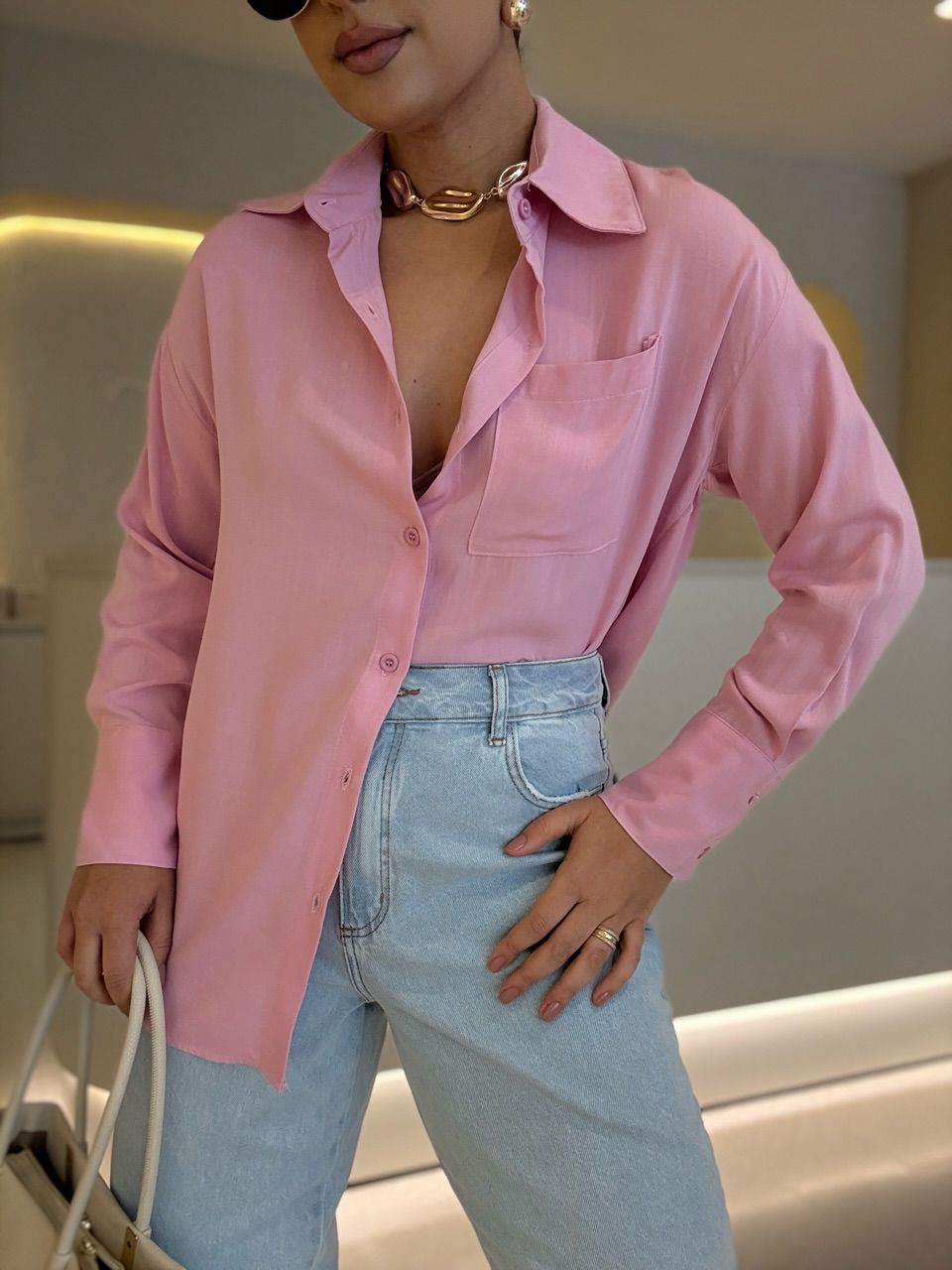 CAMISA PAULA BASIC ROSA