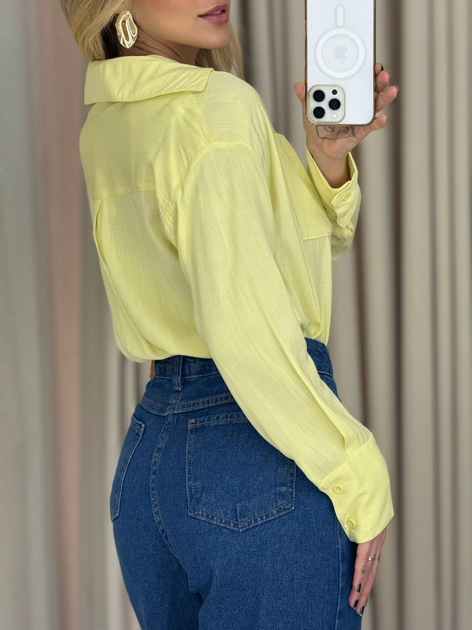 CAMISA PAULA BASIC YELLOW BUTTER