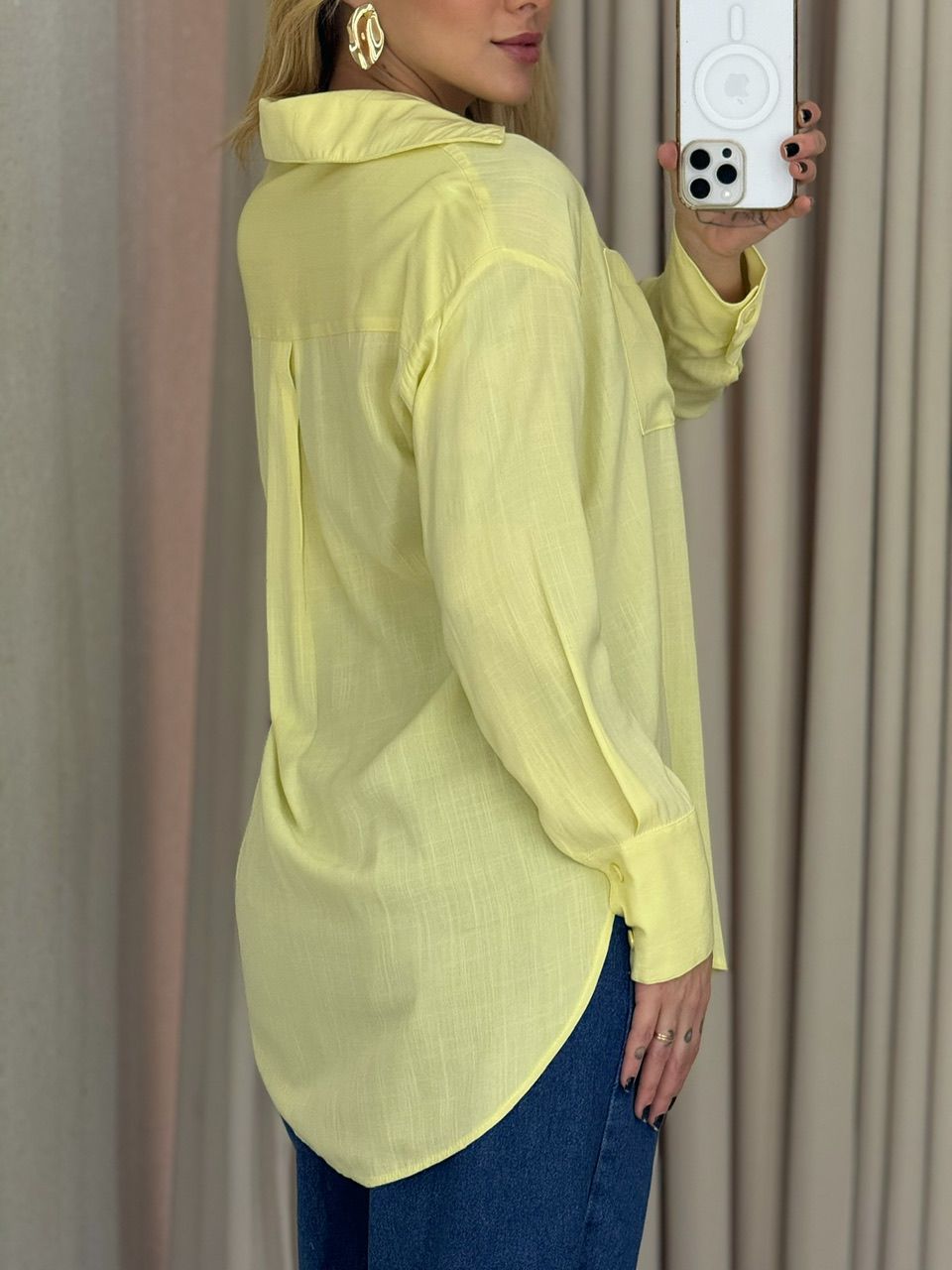 CAMISA PAULA BASIC YELLOW BUTTER
