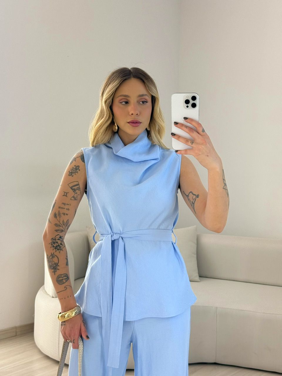 CONJUNTO ARIANA GOLA AZUL