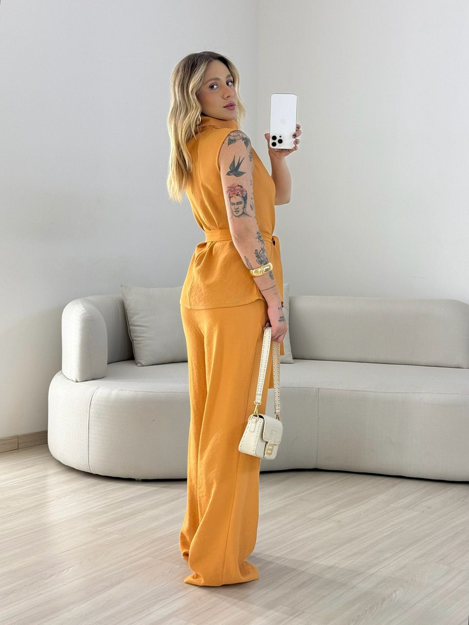CONJUNTO ARIANA GOLA CARAMELO
