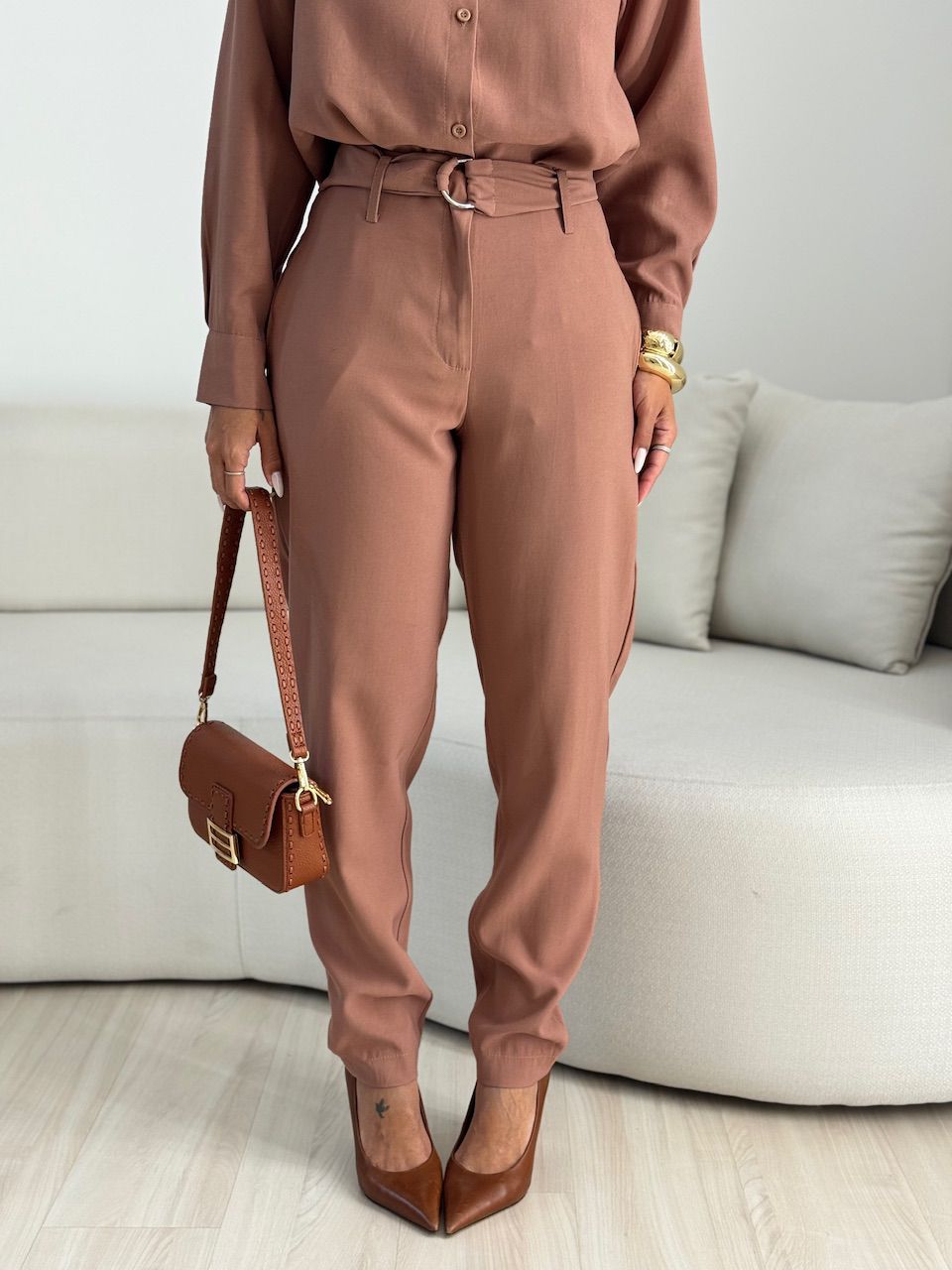 CONJUNTO MONALISA CAMISA CAPUCCINO 