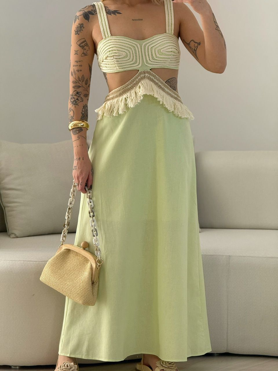 VESTIDO POLIANA ALÇA BABY GREEN