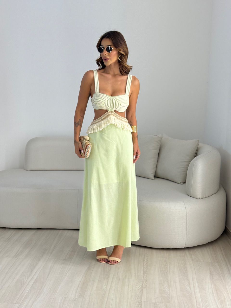VESTIDO POLIANA ALÇA BABY GREEN
