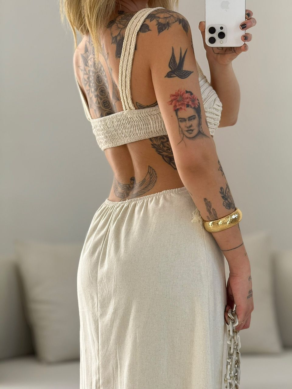 VESTIDO POLIANA ALÇA CRU