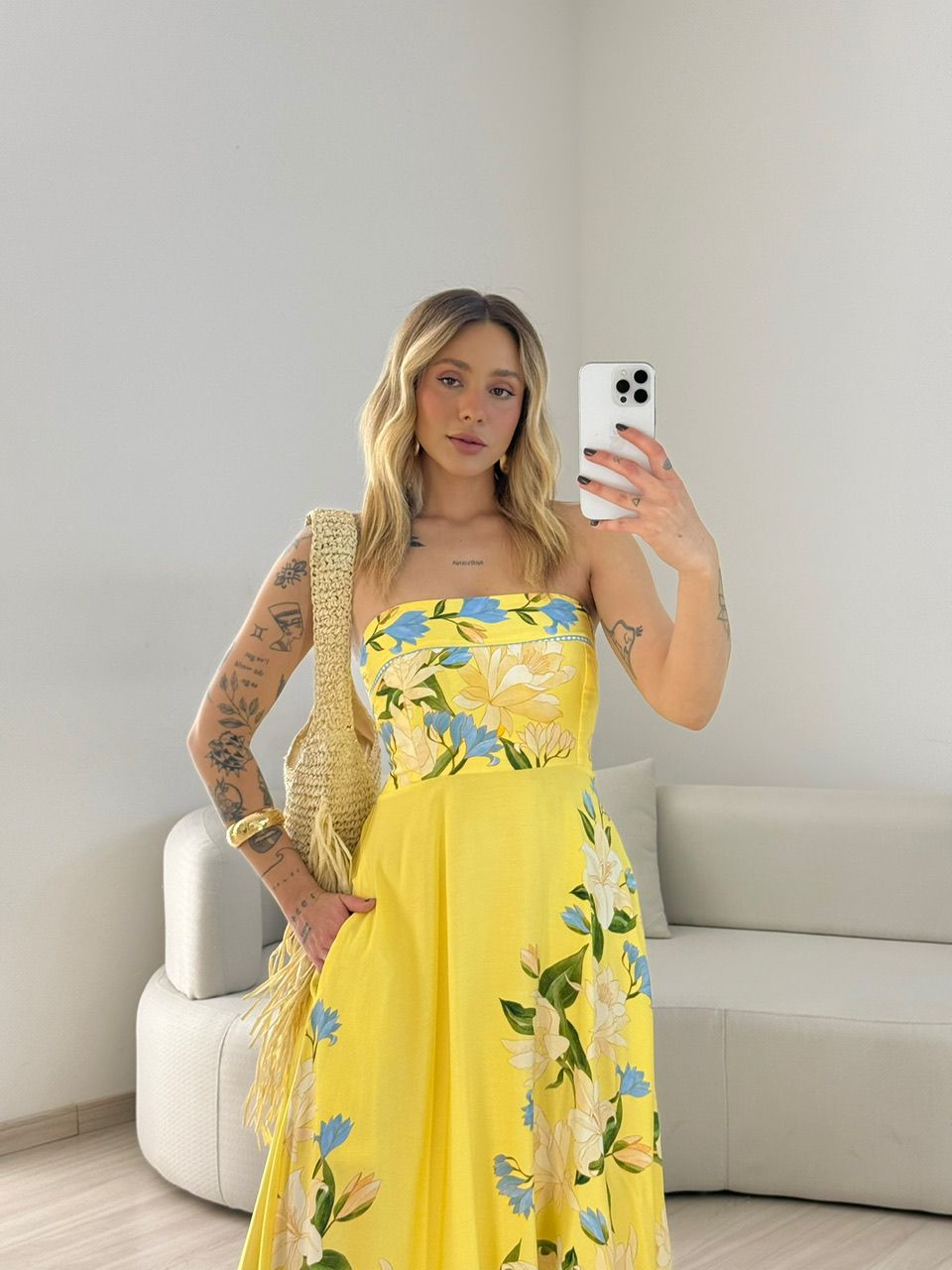 VESTIDO TERESA ESTAMPADO AMARELO