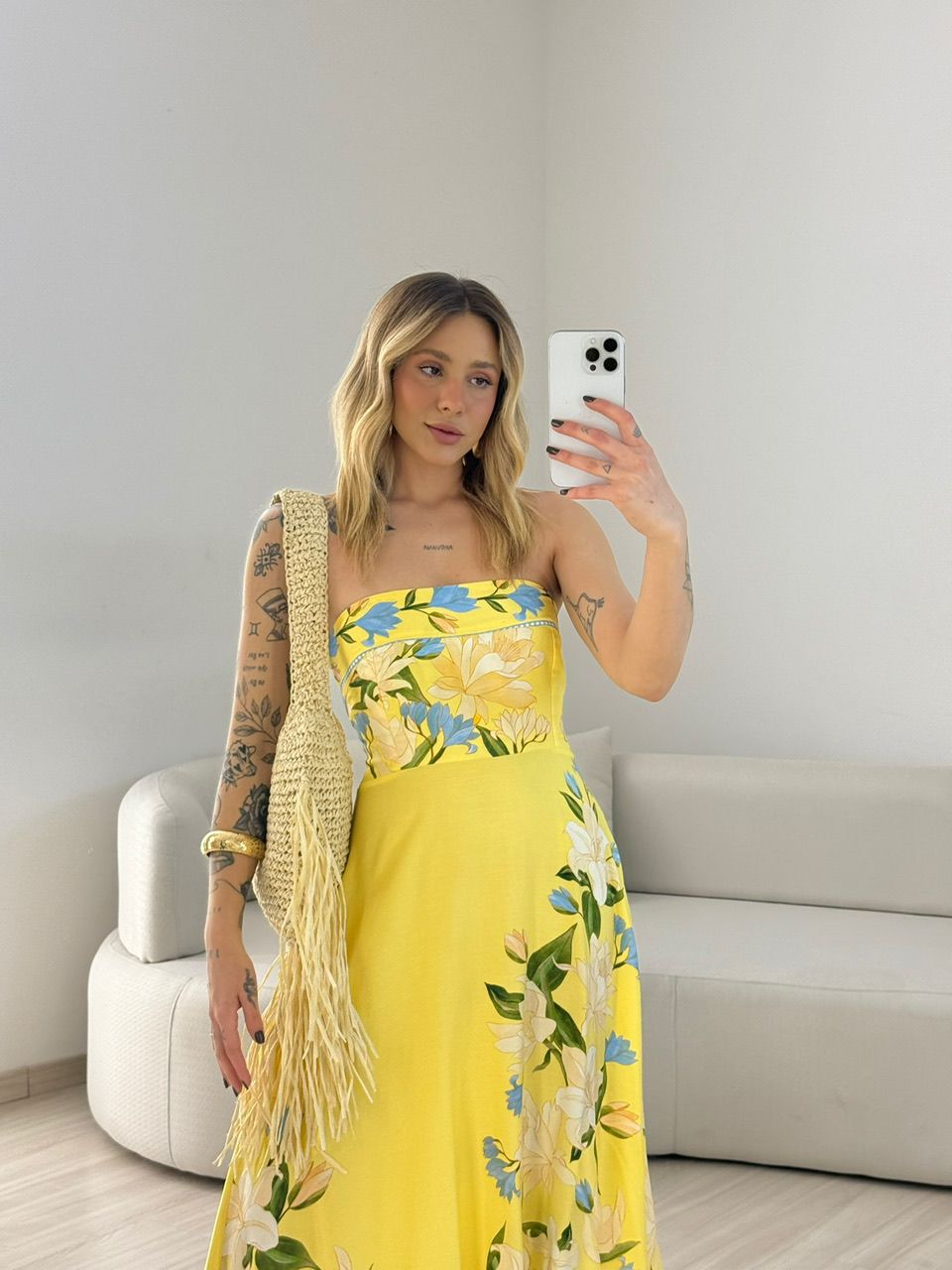 VESTIDO TERESA ESTAMPADO AMARELO