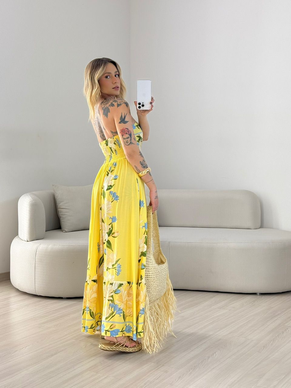 VESTIDO TERESA ESTAMPADO AMARELO