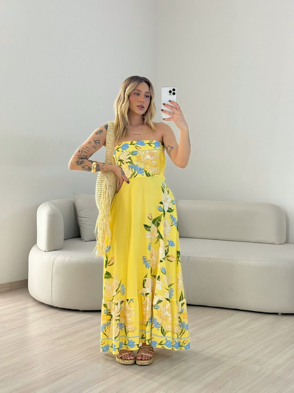 VESTIDO TERESA ESTAMPADO AMARELO