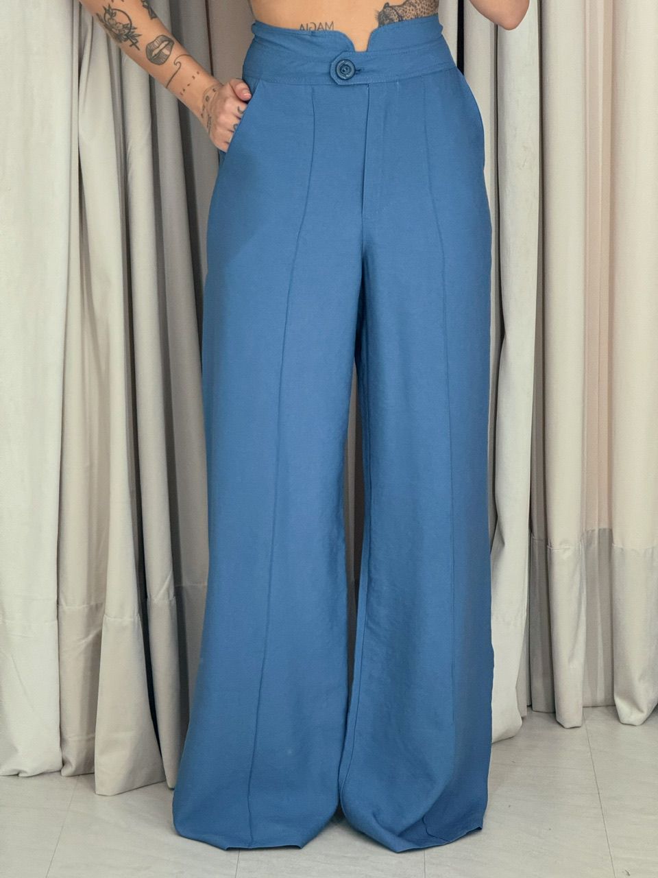 CALÇA LETÍCIA 03 PANTALONA AZUL - 0056430109 - CAROLLA FERRARO
