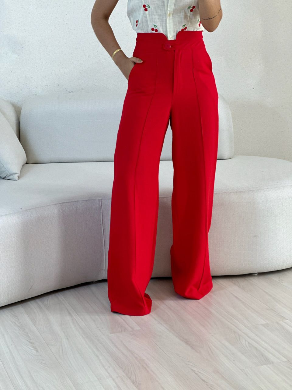 CALÇA LETÍCIA 03 PANTALONA VERMELHA - 0056430007 - CAROLLA FERRARO