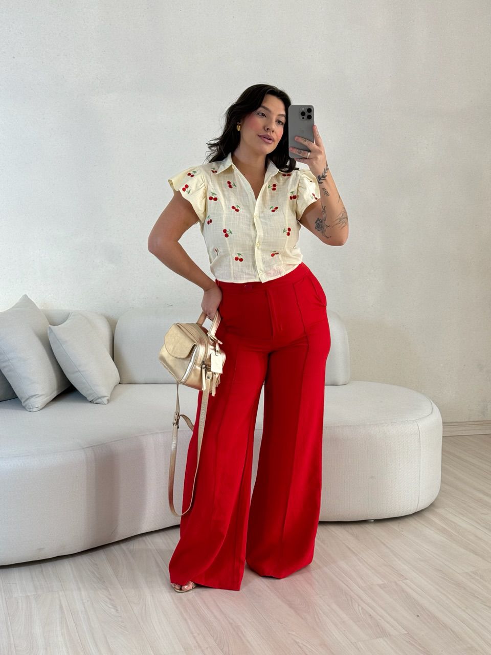 CAMISA BIA CEREJA MARFIM