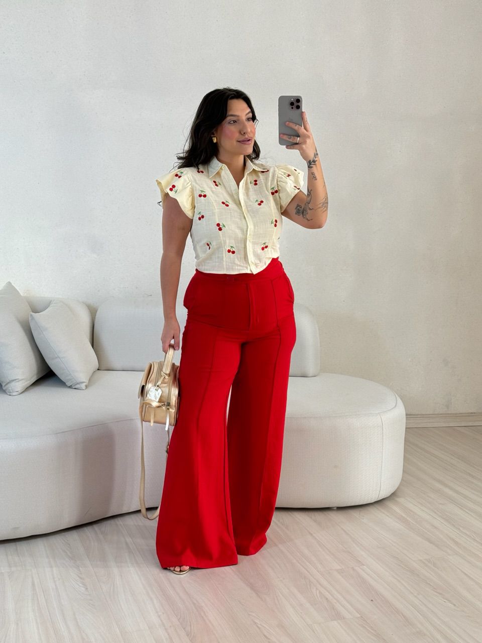 CAMISA BIA CEREJA MARFIM