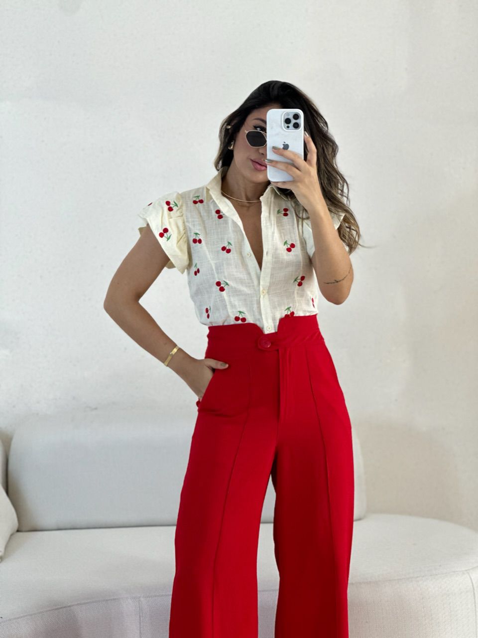 CAMISA BIA CEREJA MARFIM