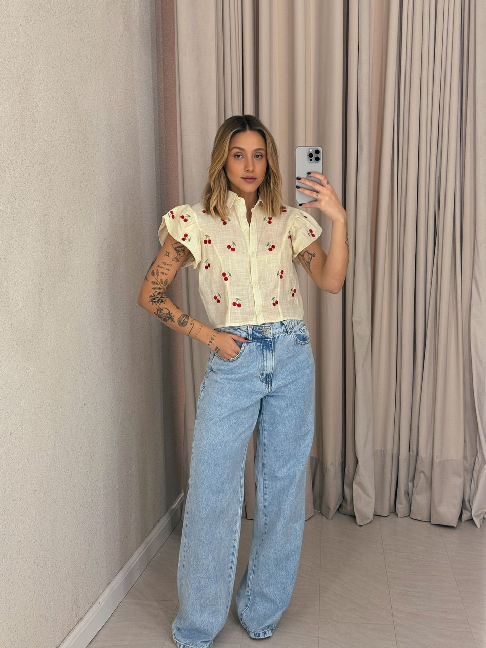 CAMISA BIA CEREJA MARFIM