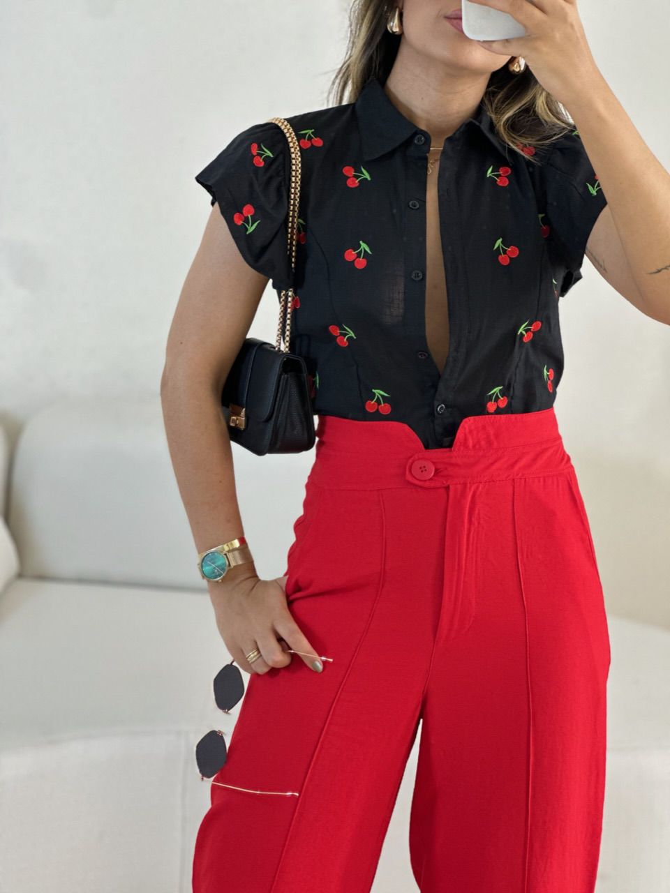 CAMISA BIA CEREJA PRETA