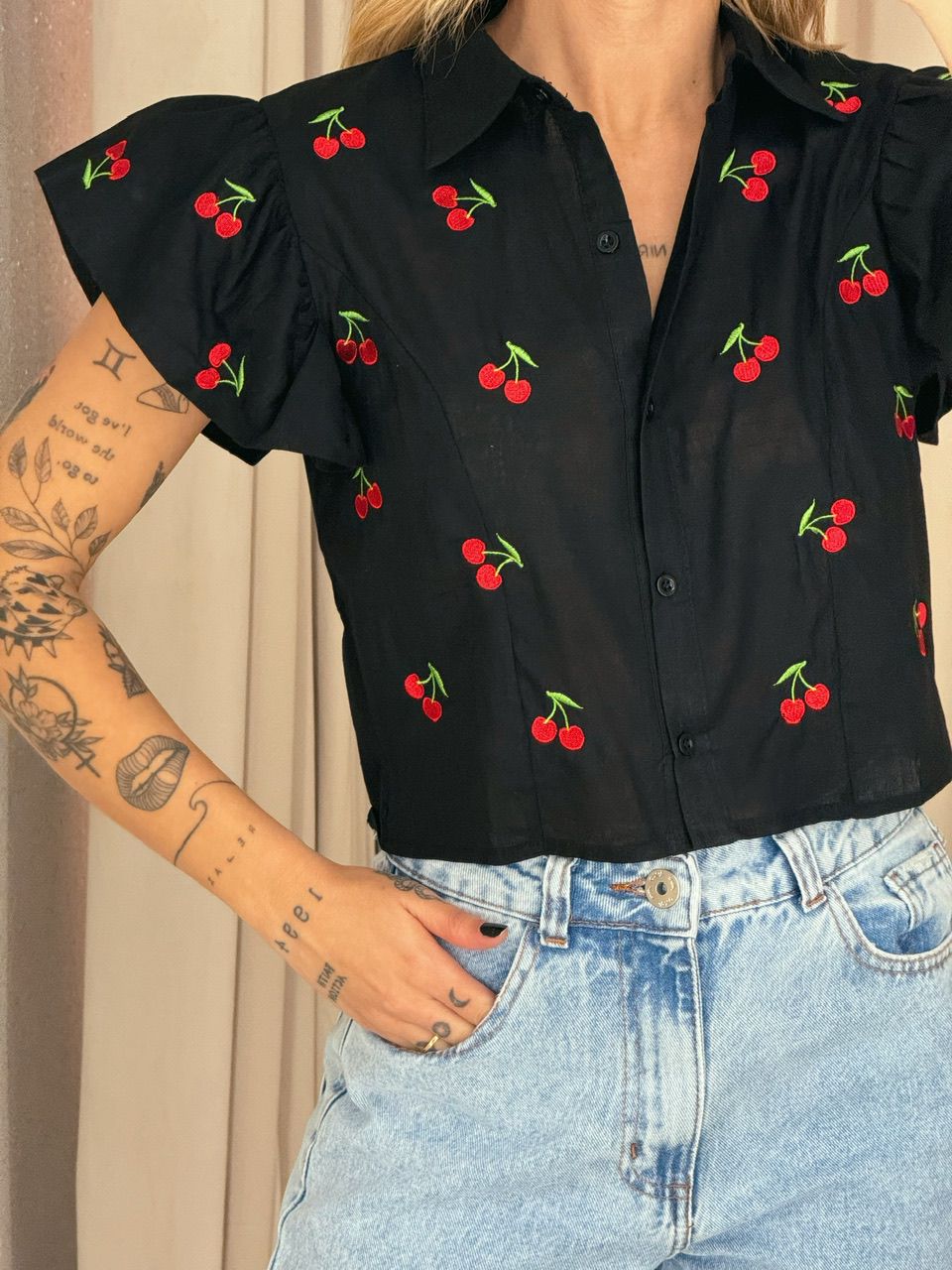 CAMISA BIA CEREJA PRETA