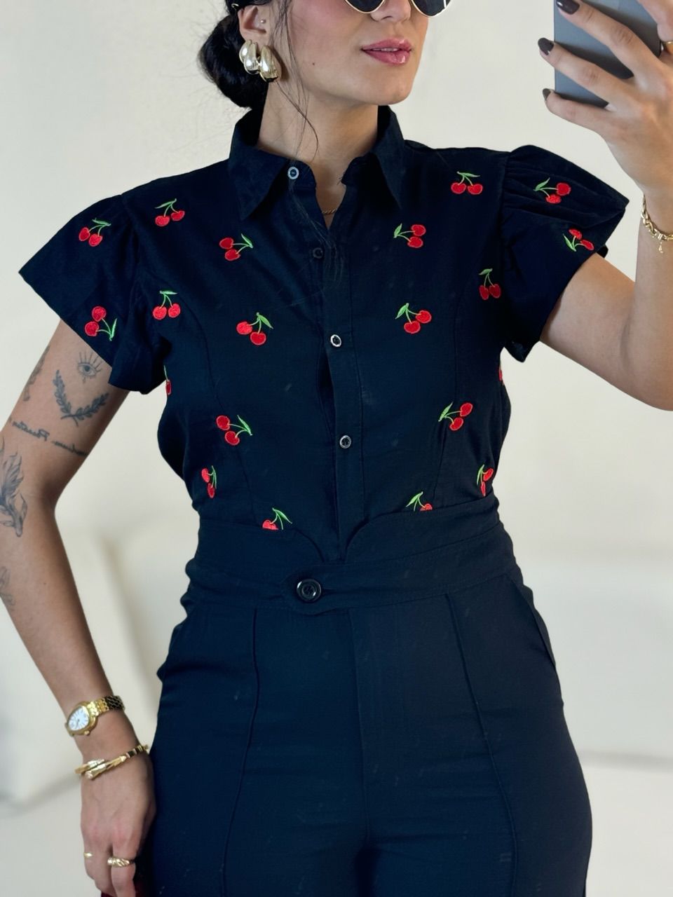CAMISA BIA CEREJA PRETA