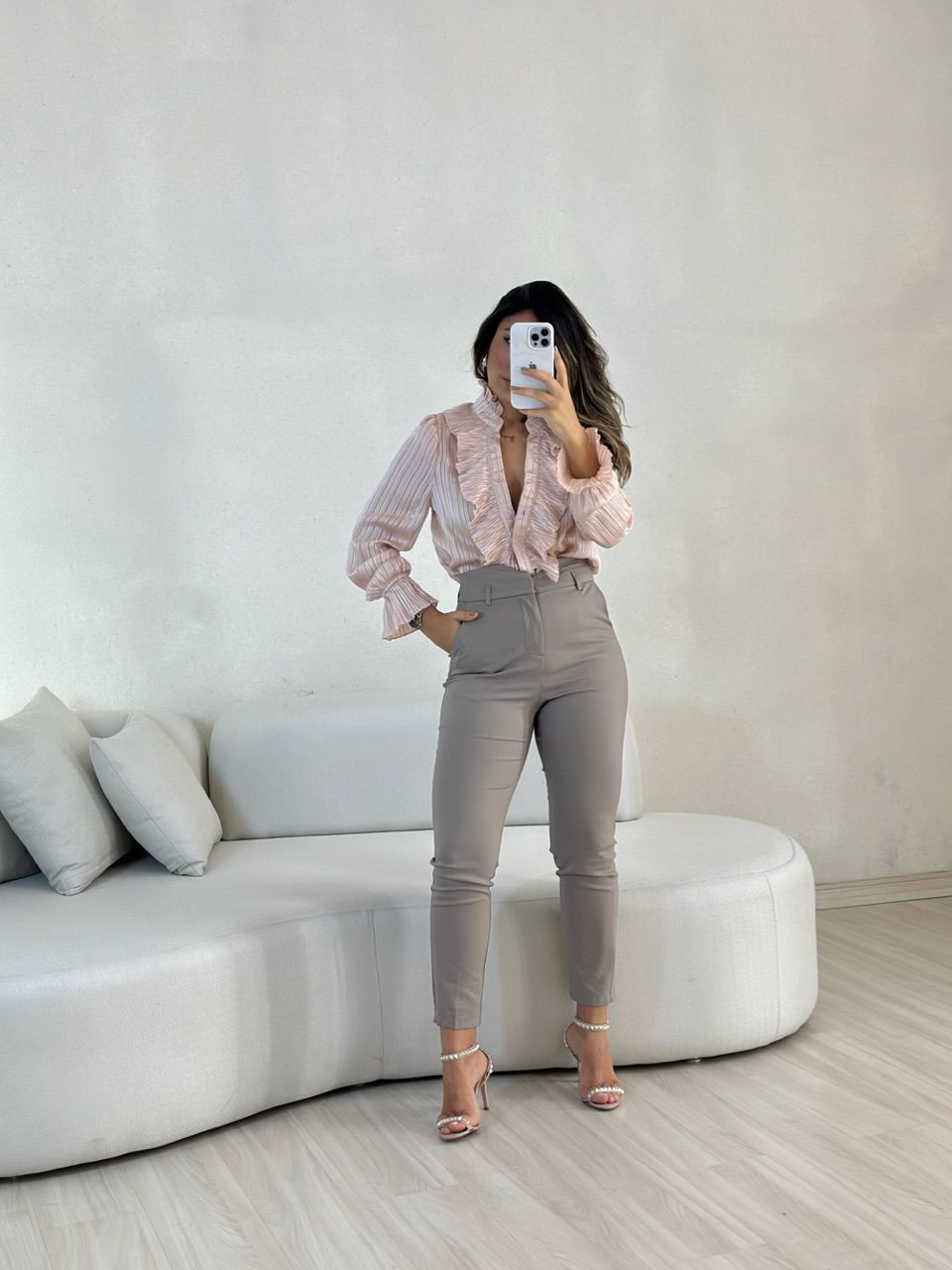 CAMISA JADE BOTÕES BABADOS Rosê