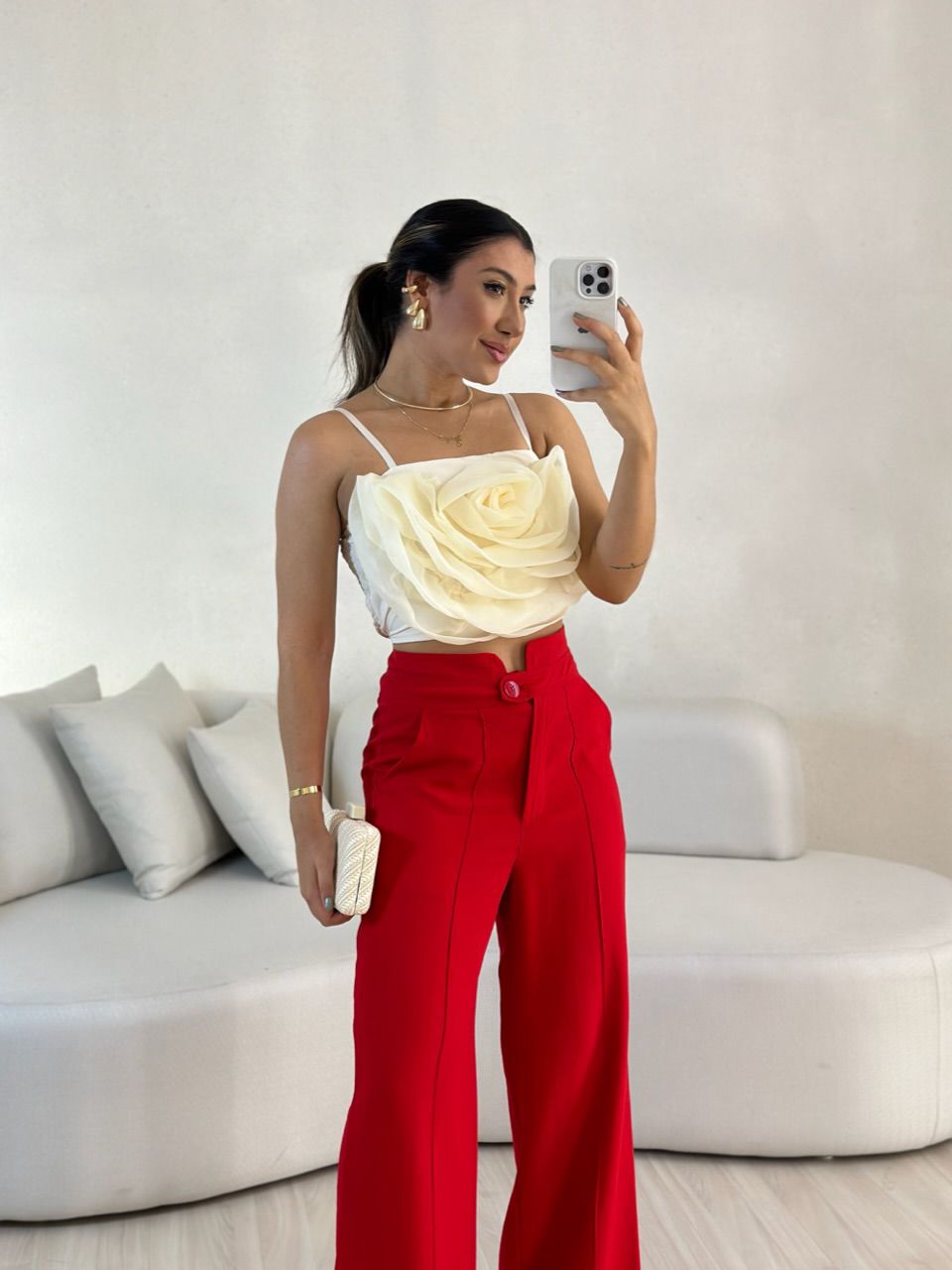 CROPPED LIDIA BABADOS MARFIM - 0056450056 - CAROLLA FERRARO