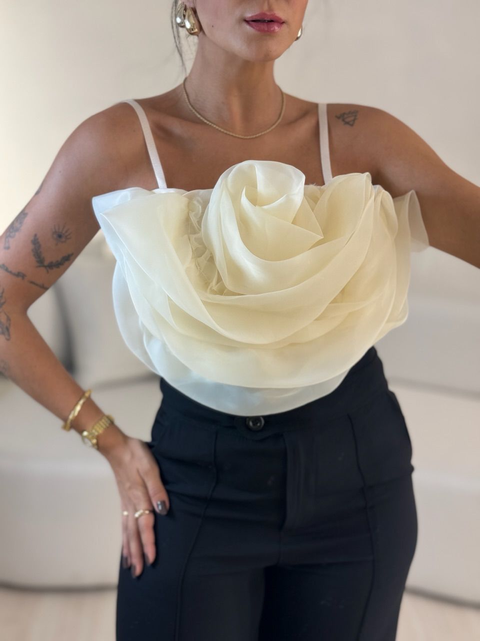 CROPPED LIDIA BABADOS MARFIM