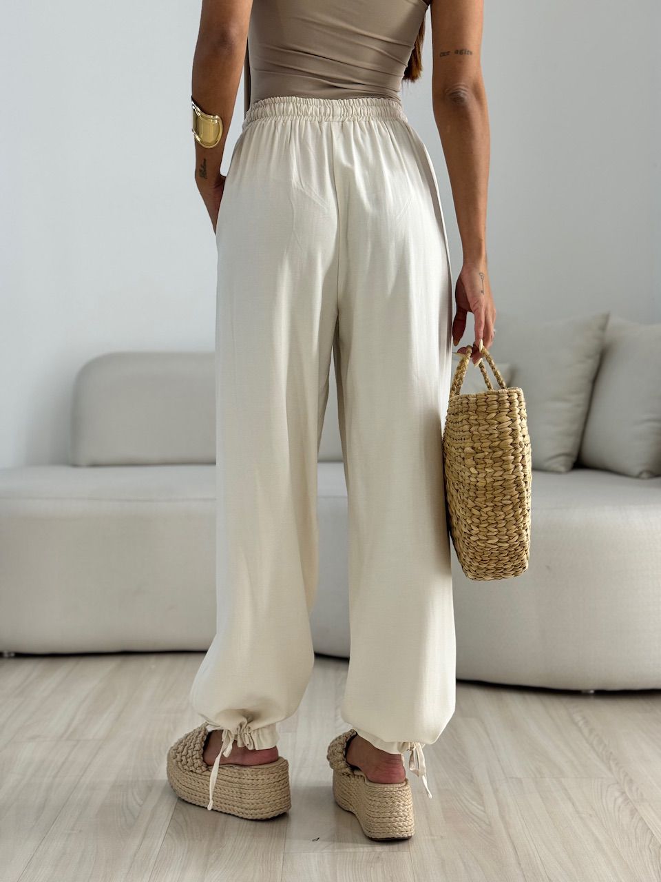 CALÇA FER LASTEX AREIA
