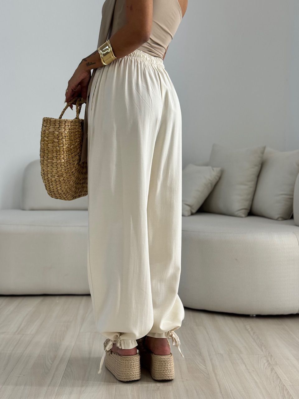 CALÇA FER LASTEX AREIA