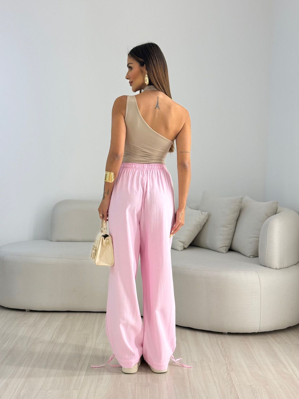 CALÇA FER LASTEX ROSA